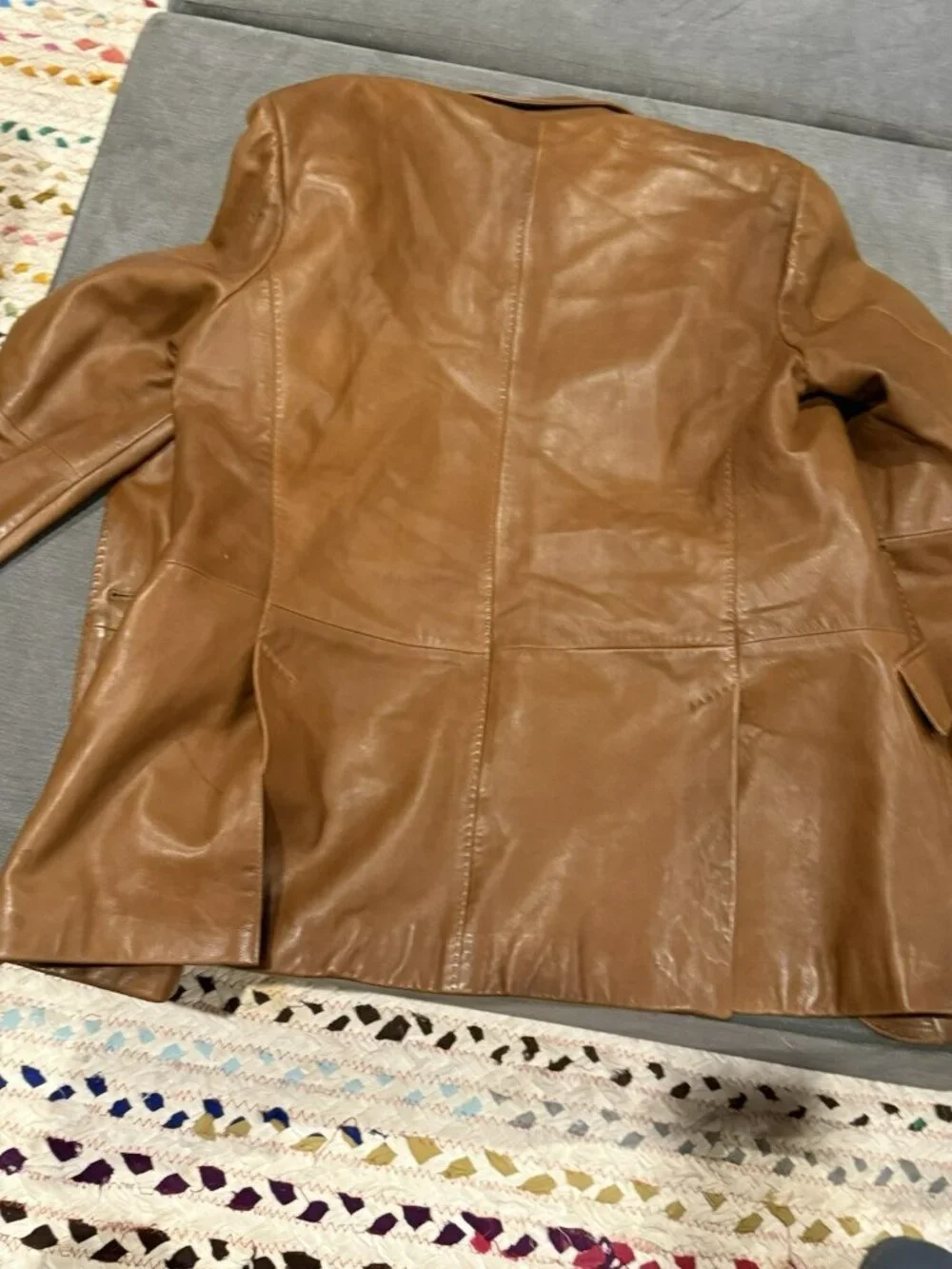 Banana Republic Men's Brown 100% Leather 2 Button Sport Coat Jacket SZ 42 Large